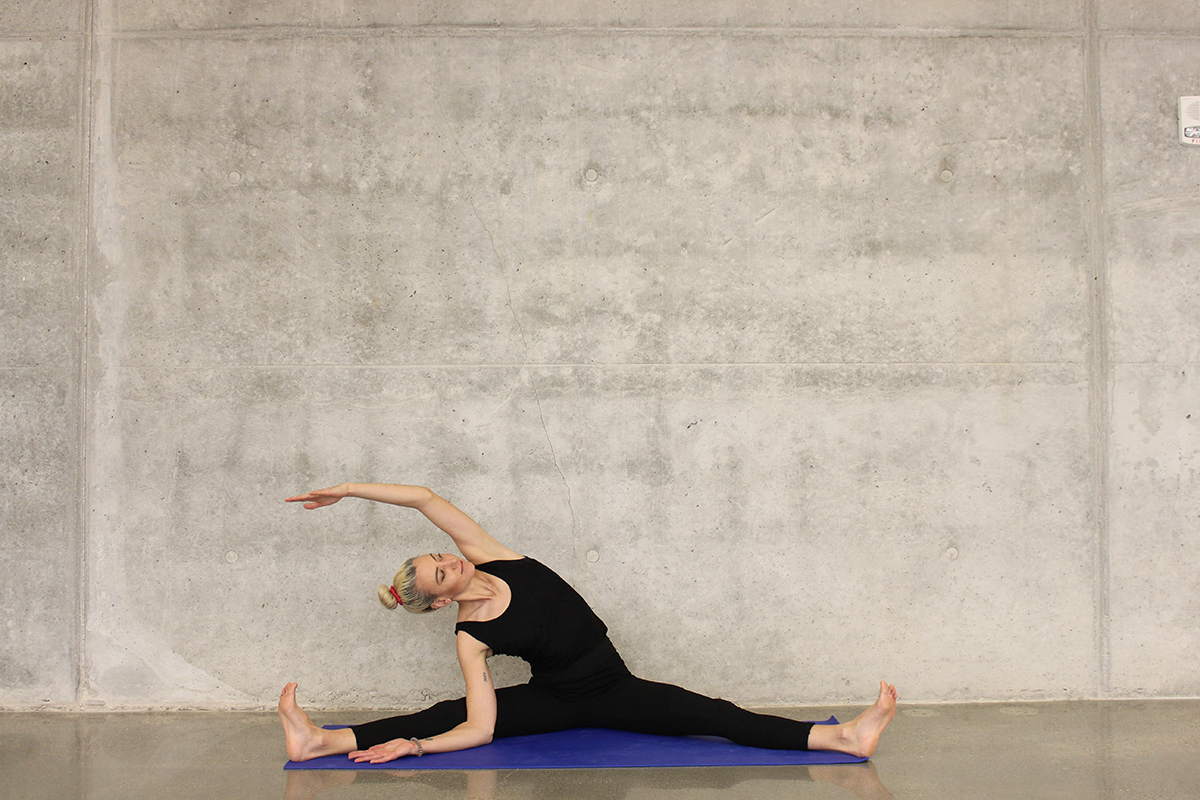 A woman doing yoga 