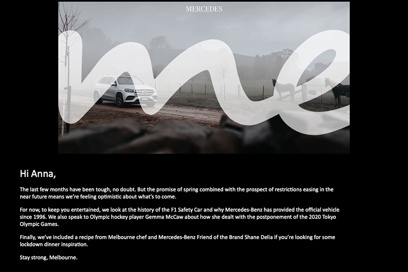 Mercedes-Benz: content marketing during COVID