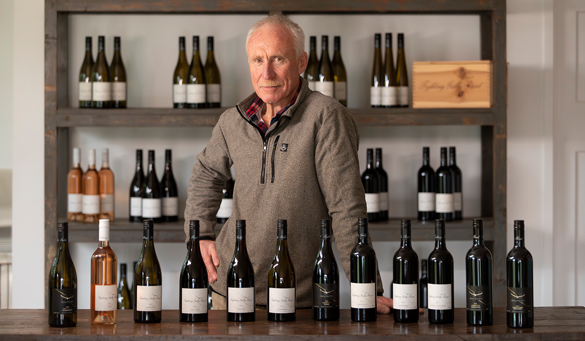 Mark Walpole with Fighting Gully Road wines