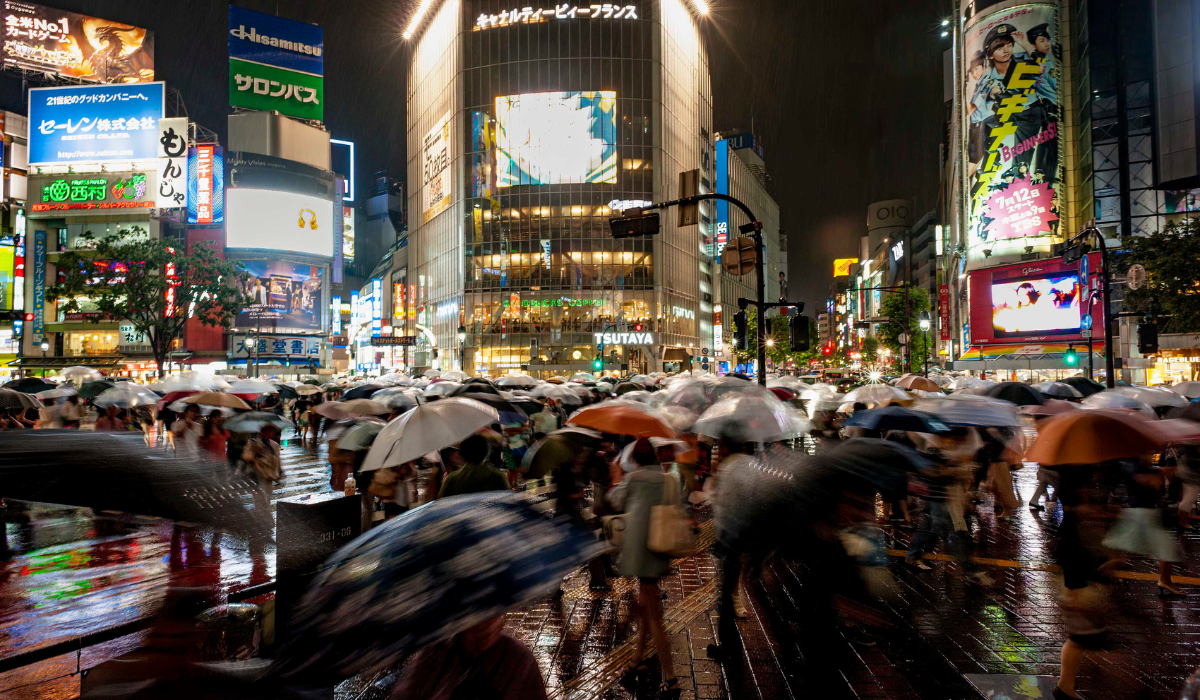 Umbrellas at Shibuya Crossing, Tokyo