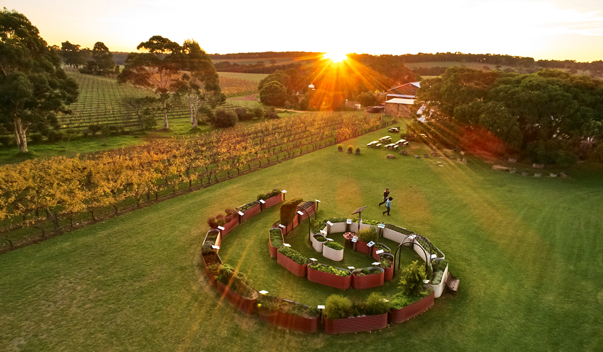 Drone shot of Cullen winery