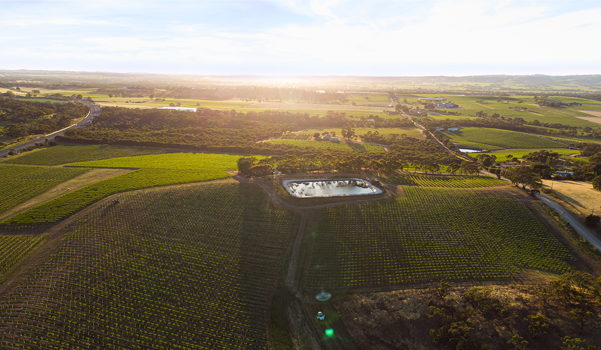 Aerial view of Utopos winery