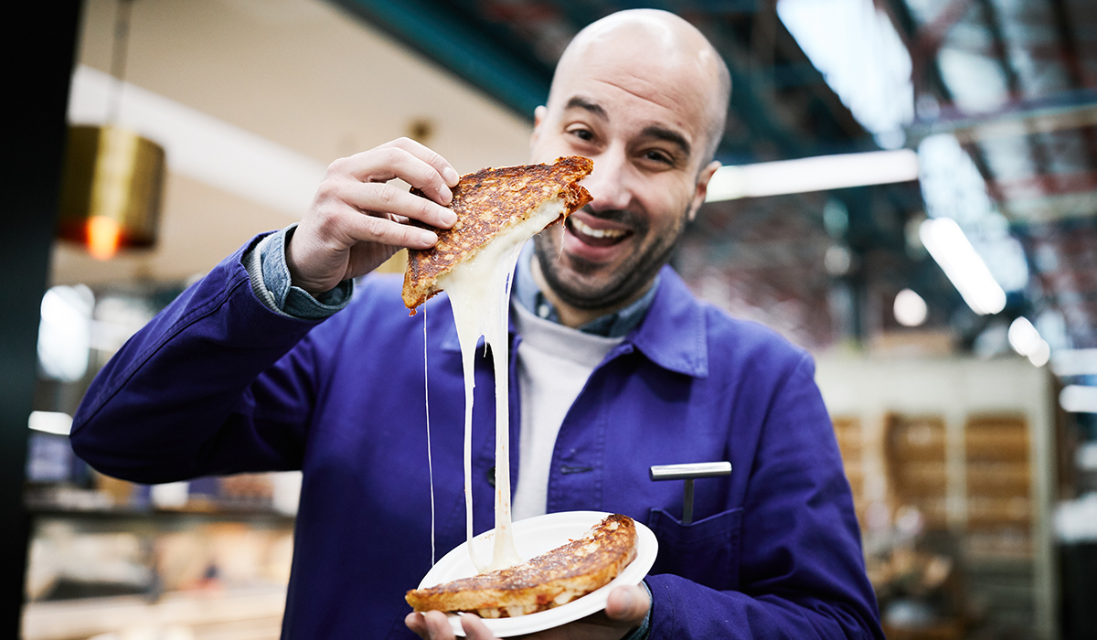 Anthony Femia with the Maker & Monger all-American toastie