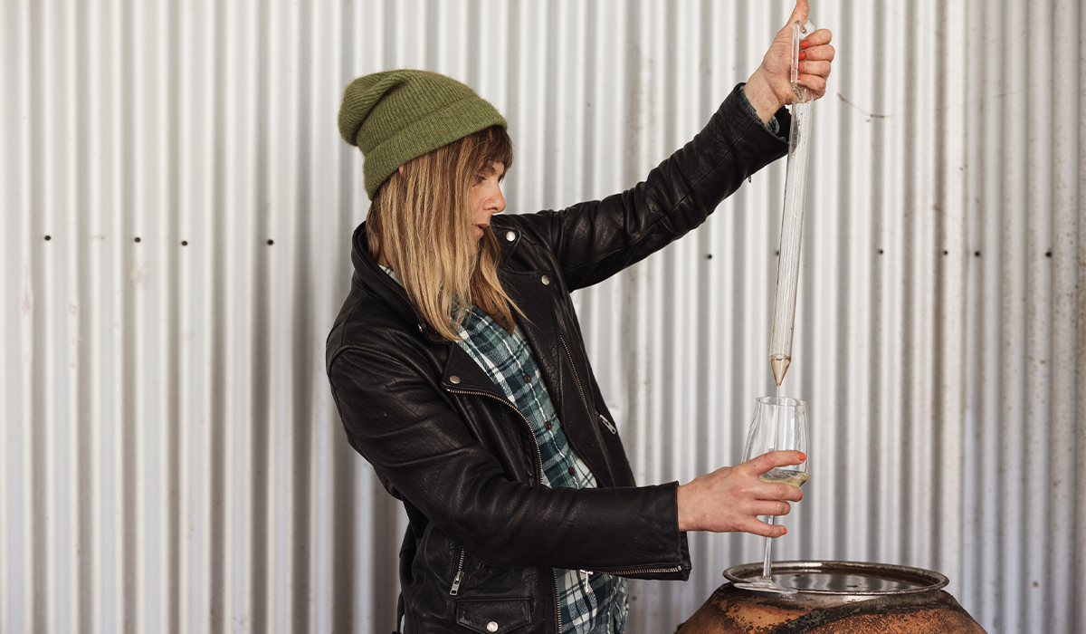Rachel Signer testing wine