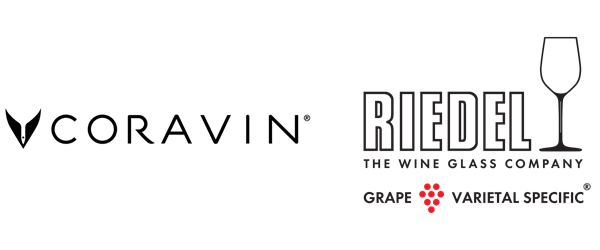 Coravin logo and RIEDEL logo