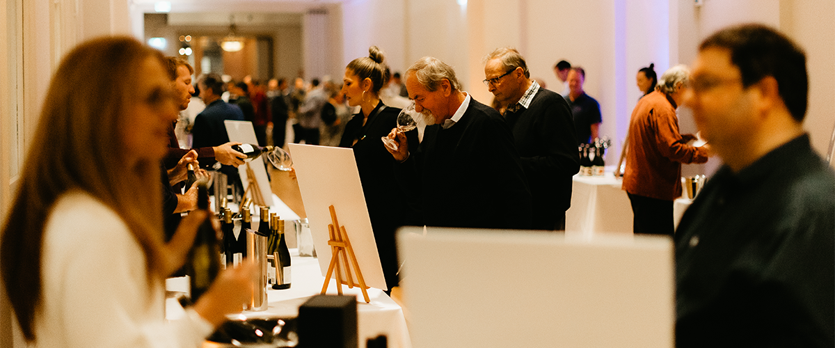 Attendees enjoying wine at the 2023 Taste the Awards event in Melbourne
