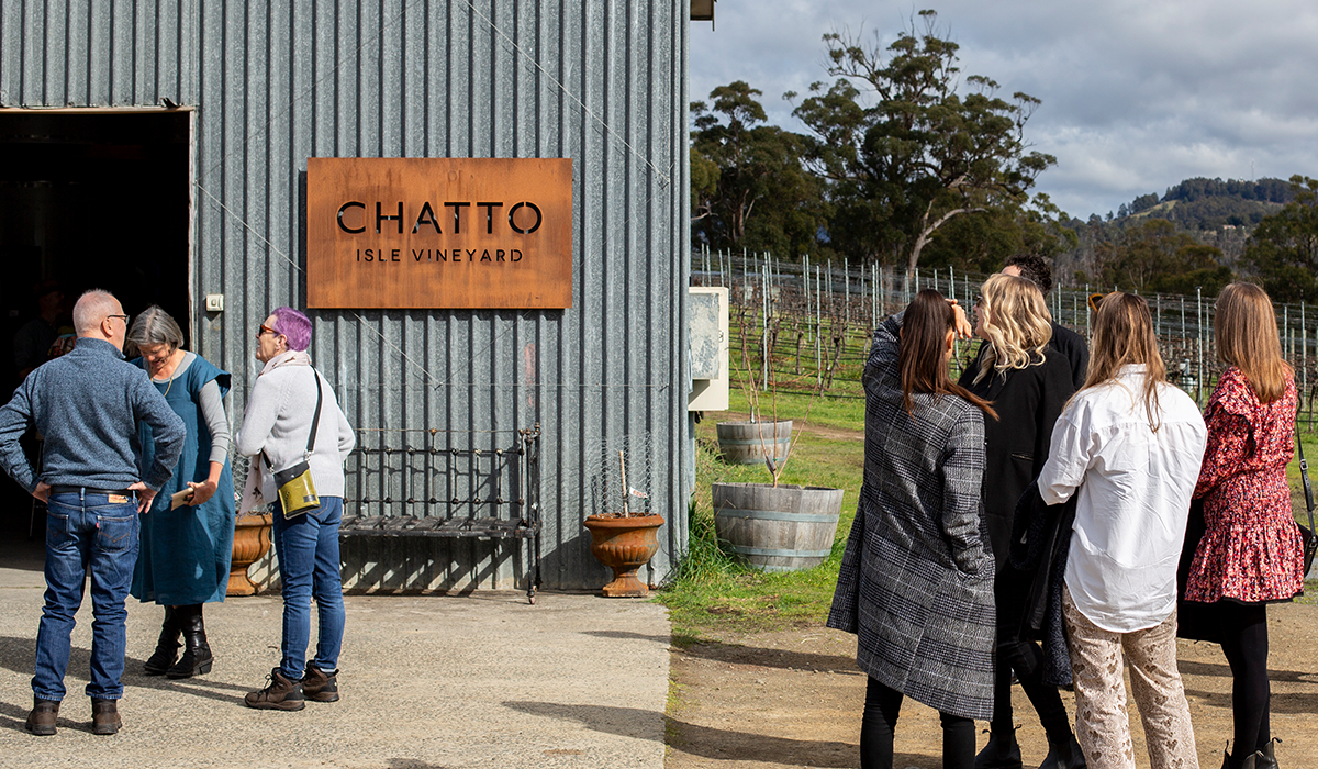 Outside the Chatto cellar door