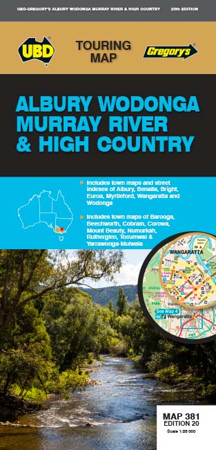 Albury Wodonga Murray River High Country Map 381 20th ed